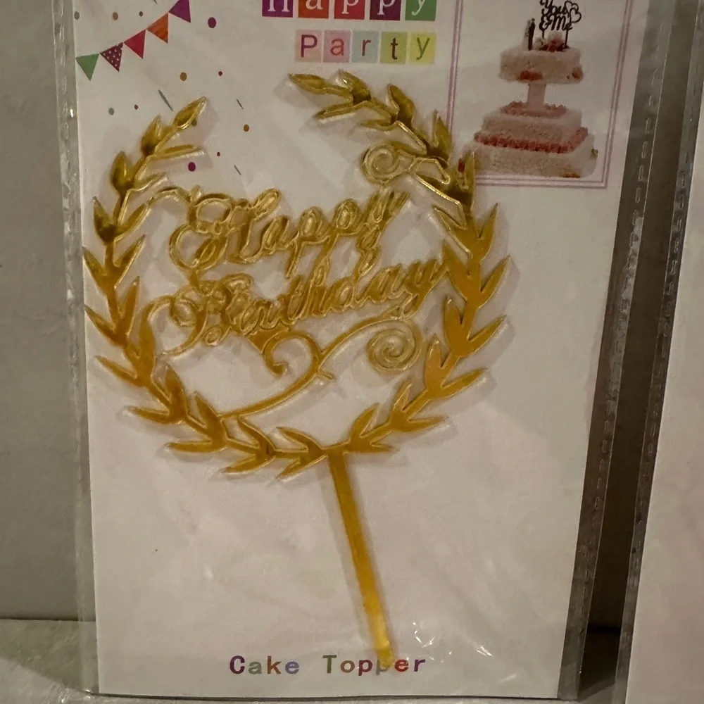 Assorted Set Cake Topper Acrylic Happy Birthday Cake Decoration Supplies